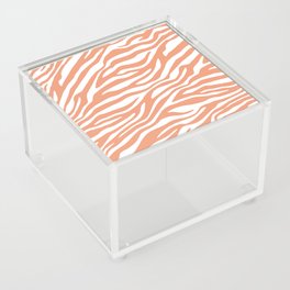Coral Zebra Animal Print Acrylic Box