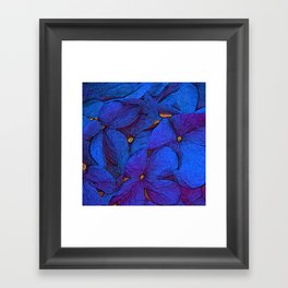 Crinkly floral blue Framed Art Print