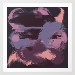 Purple wild strokes Art Print | Purple, Pink, Dark, Digital, Decr, Strokes, Grey, Wild, Painting, Curated 