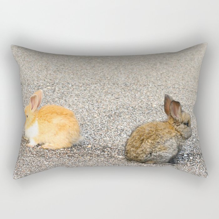 Rabbits Travelling Rectangular Pillow