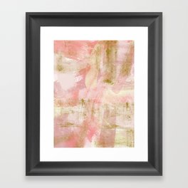 Rustic Gold and Pink Abstract Framed Art Print