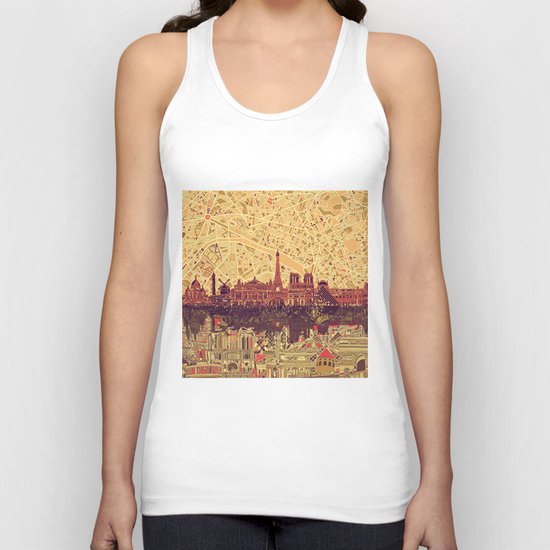 Paris skyline Unisex Tank Top