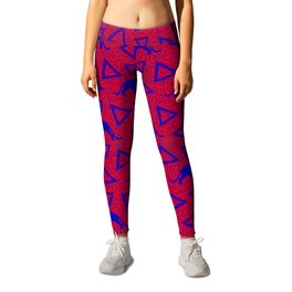 Wild African walking blue lioness silhouettes and abstract triangle shapes. Stylish whimsical ethnic tribal dark red retro vintage geometric animal nature pattern. Leggings | Shapes, Animal, Wild, Vintage, Blue, Retro, Geometrical, Geometric, Africa, Lioness 