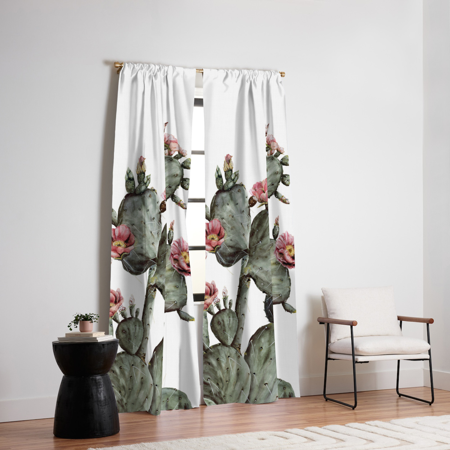 Prickly Pear Cactus Painting Blackout Curtain By Shealeenlouise