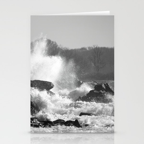 Ocean Waves Crashing on a Rocky Shore Stationery Cards