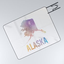 Watercolor State - AK Picnic Blanket