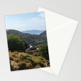 The Road to Nowhere | Idyllic Summer Photograph of an Island Road in Nature | Greek, South of Europe Stationery Card