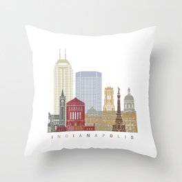 Indianapolis skyline poster Throw Pillow