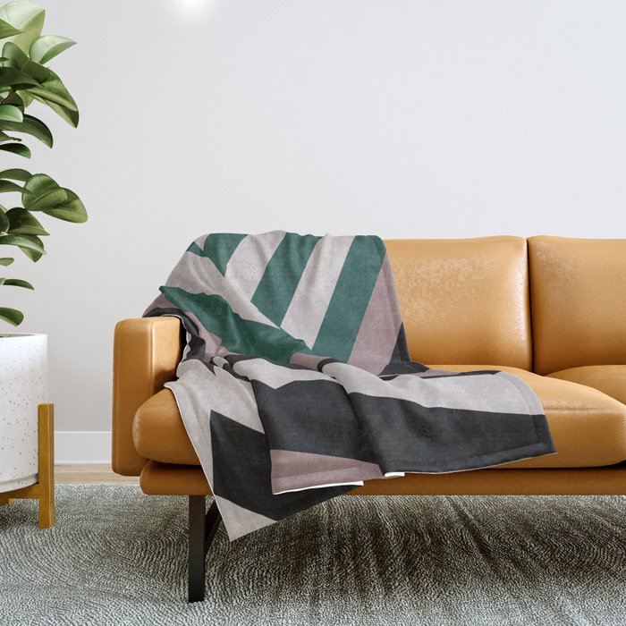 ASDIC/SONAR Dazzle Camouflage Graphic Design Throw Blanket