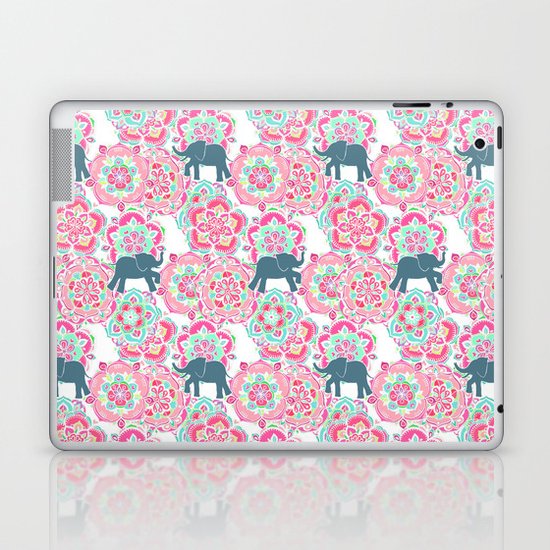 Tiny Elephants in Fields of Flowers Laptop & iPad Skin