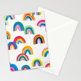 Abstract Rainbow Arcs - White Palette Stationery Card