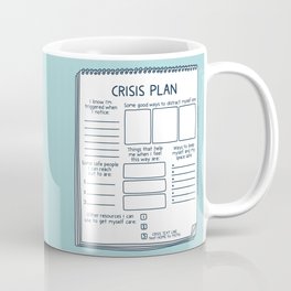 Blank Crisis Safety Plan Reference Art for Therapists, Social Workers, & Counselors Coffee Mug