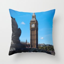Great Britain Photography - Big Ben Under The Blue Beautiful Sky Throw Pillow