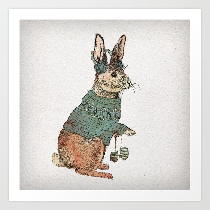 Winter Rabbit Art Print