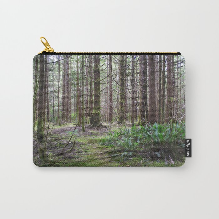 Written In Gold Carry-All Pouch | Photography, Digital, Photography, Canada, Tofino, Rainforest, Green, Trees