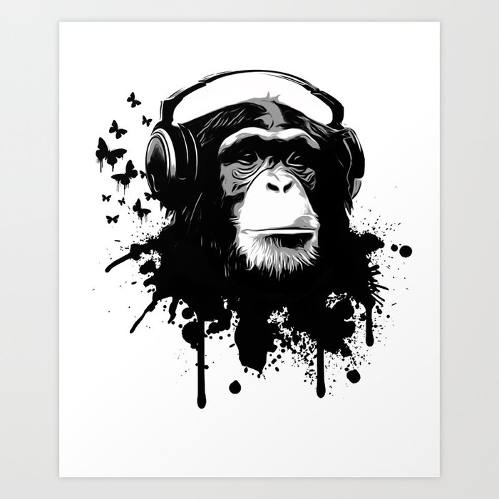 Monkey Business - White Art Print