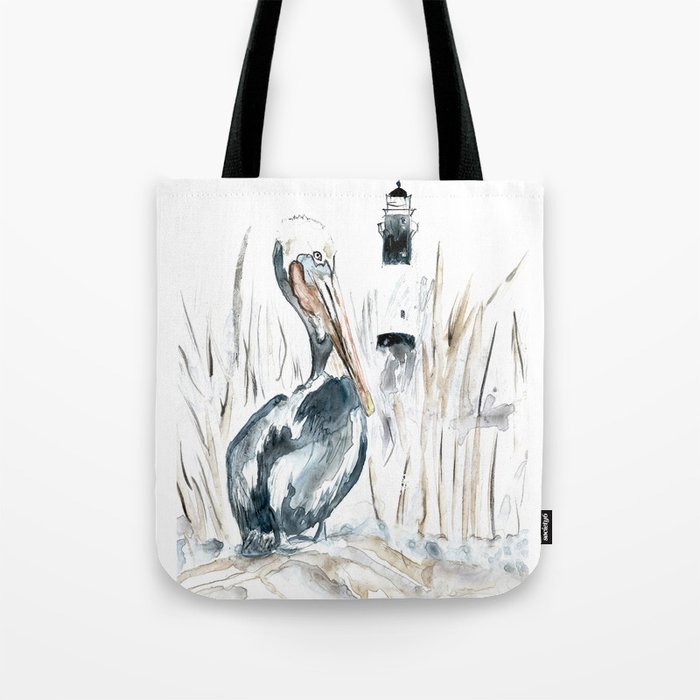 Tybee Island Pelican Tote Bag