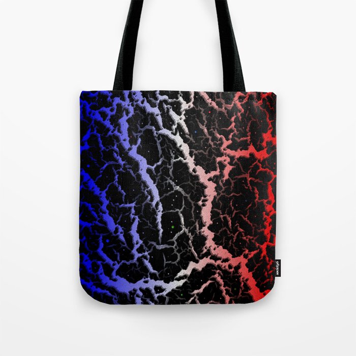 Cracked Space Lava - Blue/White/Red Tote Bag