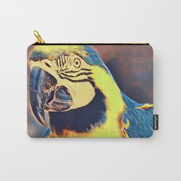 Blue and gold macaw staring. Carry-All Pouch
