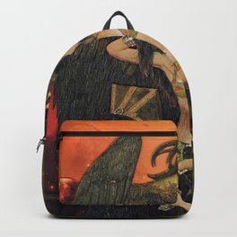Repress Darkness Backpack | Crown, Wealth, Blackbird, Nature, Space, Tree, Collage, Sky, Love, Surrealism 