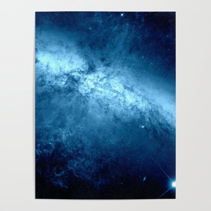 Classic Blue Galaxy Messier M82 Poster