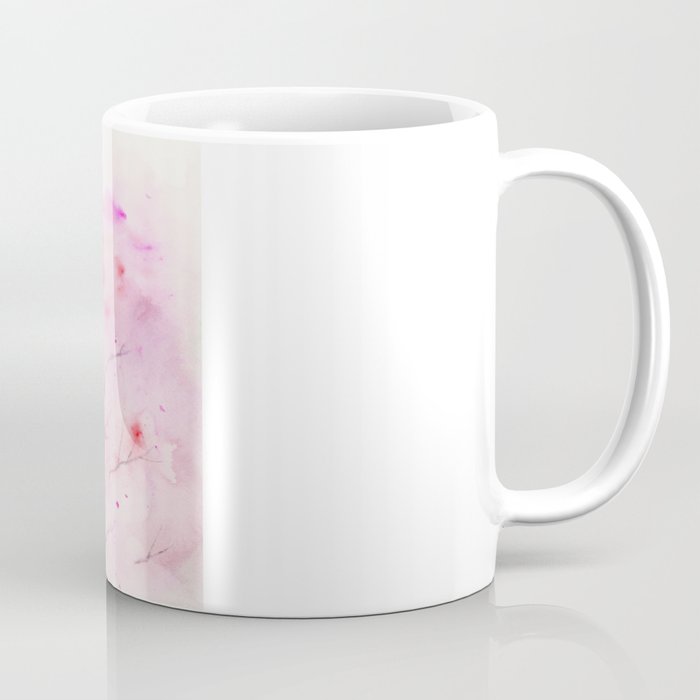 Cherry Blossom, Abstract,  Art Watercolor Painting  by Suisai Genki  Coffee Mug