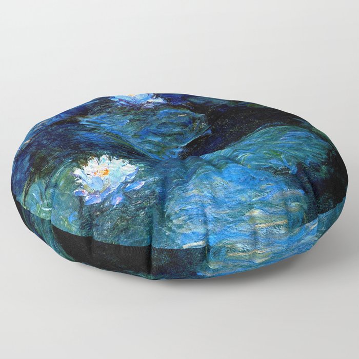 monet water lilies 1899 blue Teal Floor Pillow
