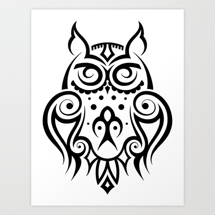 Tribal Owl 3 Art Print