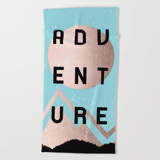 Adventure Rosegold Sunrise Beach Towel