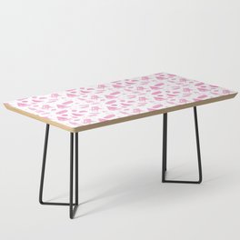 Pink Summer Beach Elements Pattern Coffee Table