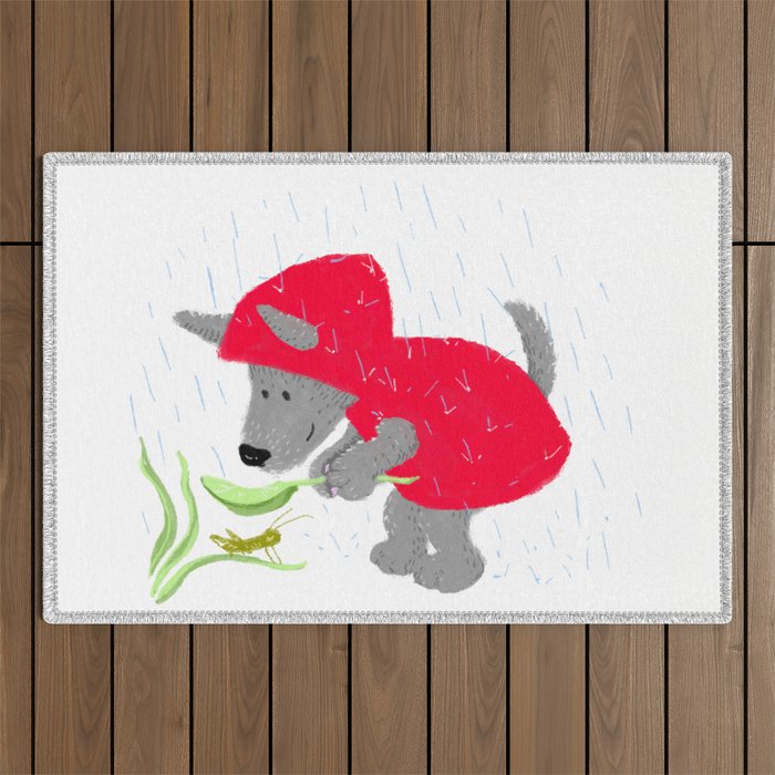 Little Red Wolf Outdoor Rug