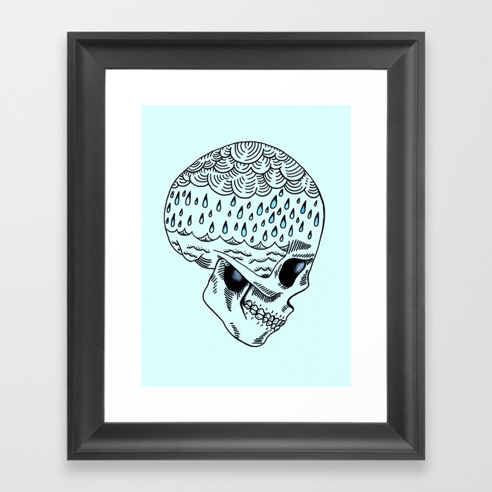 Skull Rain Framed Art Print