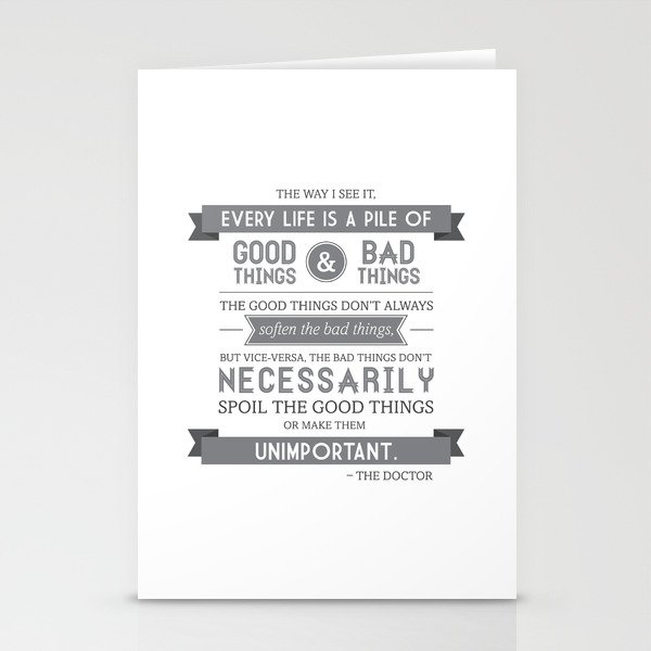 Good Things & Bad Things (gray) Stationery Cards
