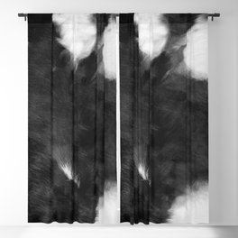 Black and White Primitive Scandinavian Cowhide Blackout Curtain