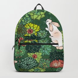 Rabbits in a Succulent Garden Backpack