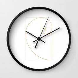 Golden Ratio Sacred Fibonacci Spiral Wall Clock