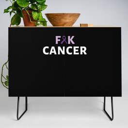 F Cancer Purple Pancreatic Cancer Awareness Credenza