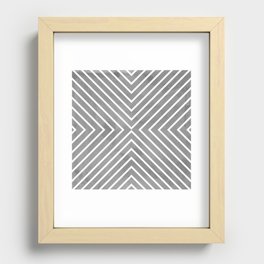 Stripes in Grey Recessed Framed Print