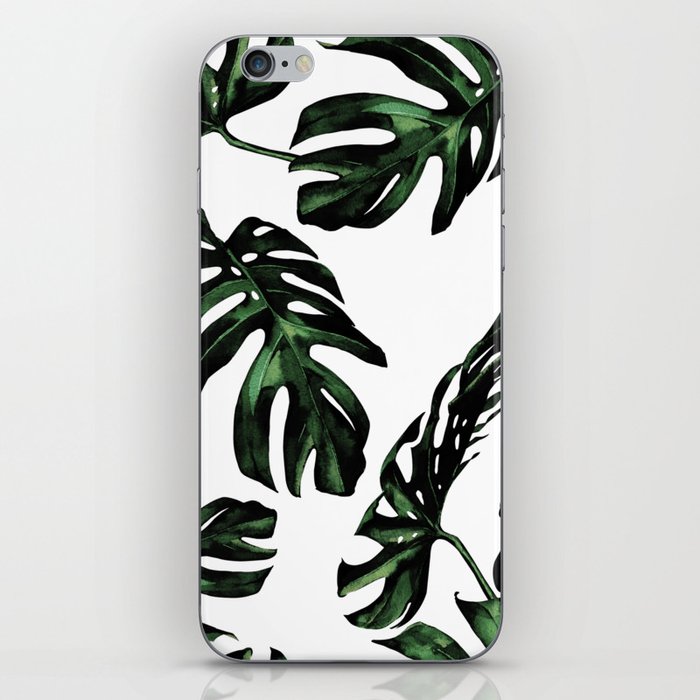 Tropical Green Palm Leaves iPhone Skin