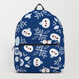 Baby garlic royal blue Backpack | Pattern, Simple, White, Veggies, Happyface, Sarahdeazevedo, Vegetarian, Vegan, Kids, Blue 
