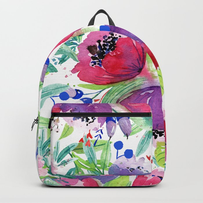 Be Happy, Be Bright, Be You - Pink flowers Backpack