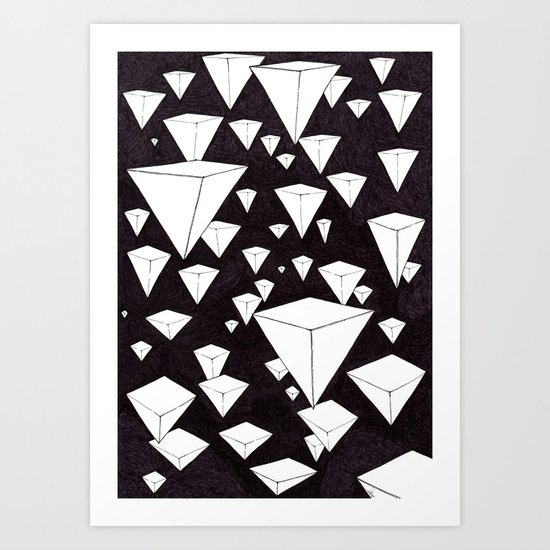 snowing pyramids II Art Print