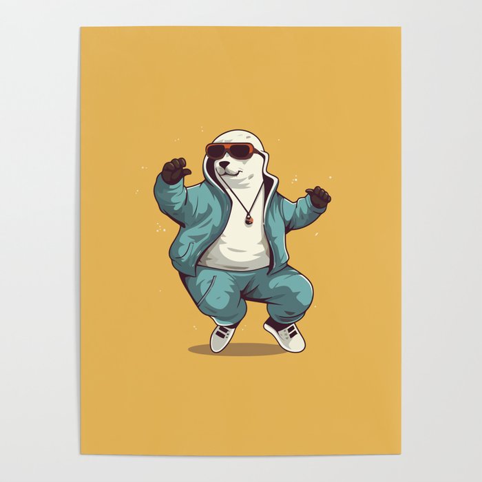Hip Hop Dancing Seal Poster