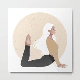 Yoga girl yellow I Metal Print | Girl, Asana, Yoga, Mindandbody, Digital, Drawing, Pose, Freespirit, Namaste, Stretch 
