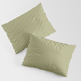 [ Thumbnail: Tan & Dark Olive Green Colored Lines/Stripes Pattern Pillow Sham ]