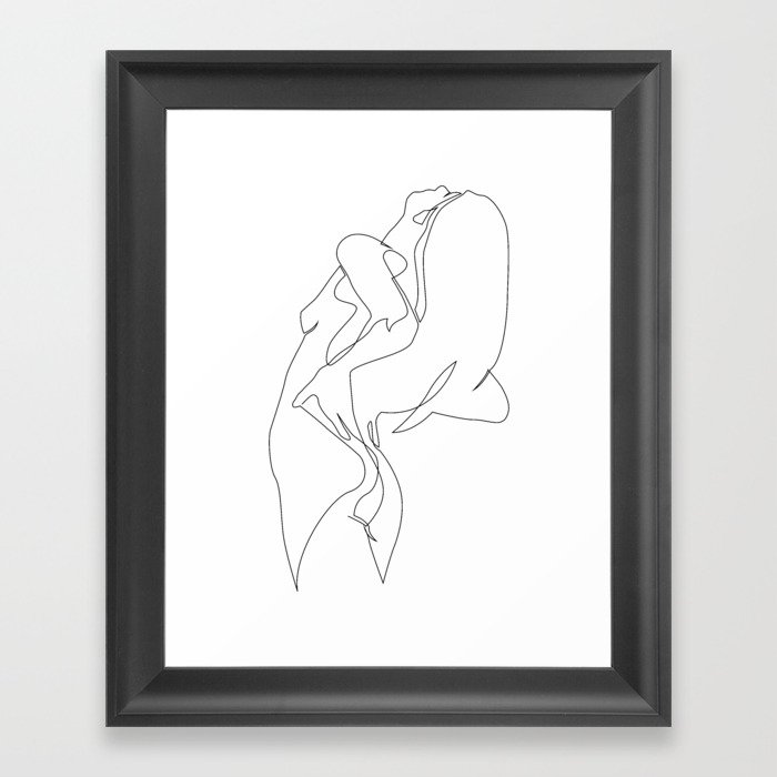 One line nude - e 5 Framed Art Print