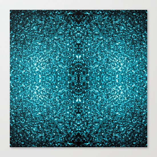 Beautiful Aqua blue glitter sparkles Canvas Print