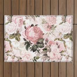 Vintage & Shabby Chic - Sepia Pink Roses  Outdoor Rug