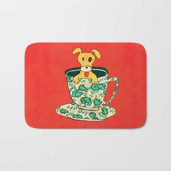 Dinnerware Sets - puppy in a teacup Bath Mat