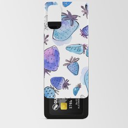 Blue watercolor strawberries Android Card Case